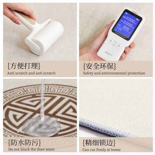 咏幻金黄色风水入户门地垫进门口玄关蹭土除尘换鞋脚垫耐脏地毯 百福具臻-金色-12159 1件数 50*80CM清爽无毛毯面