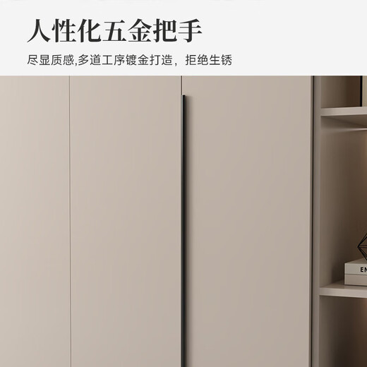 Feimuda wardrobe bedroom simple modern minimalist two-door light luxury style installation-free storage solid wood storage cabinet customization 1.2 meters three-door main cabinet