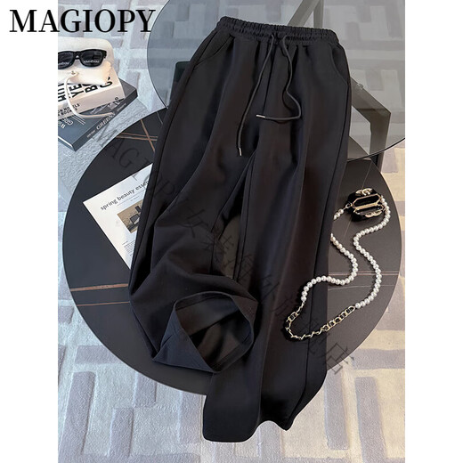 MAGIOPY国际奢侈高档品牌宽松韩版休闲运动套装女春季高级感洋气紫色卫衣 紫色上衣+黑色裤子 S(100斤以内)
