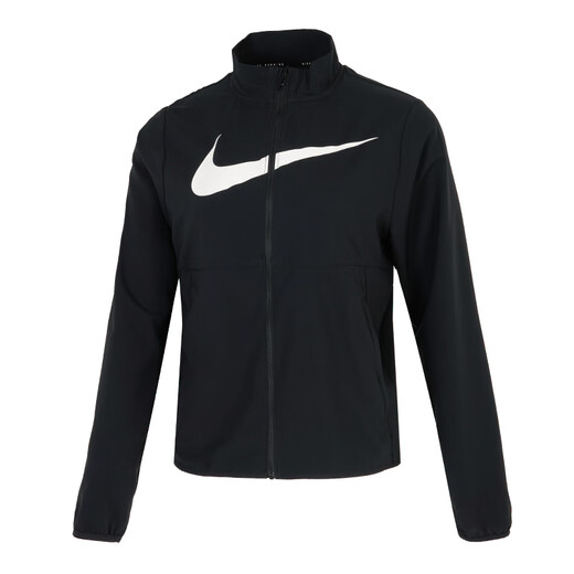 耐克（NIKE）女装外套 2025夏季新款时尚休闲运动服健身训练防风宽松夹克开衫 HV2648-010/黑/白 S
