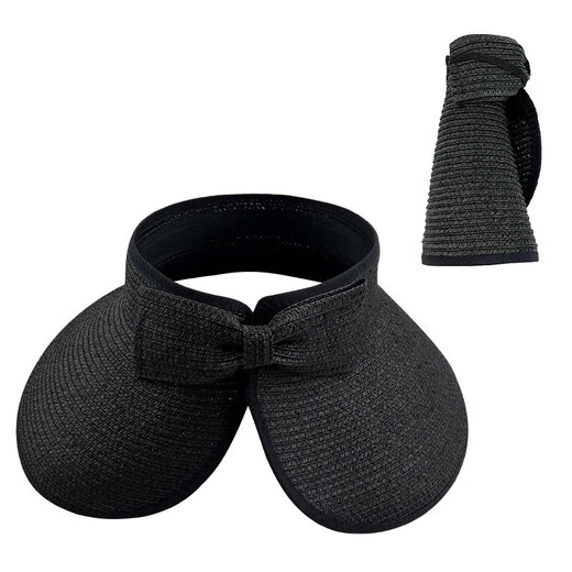 Été pliable vide haut chapeau de paille portable protection solaire extérieur grand bord du soleil coule de soleil à la mode