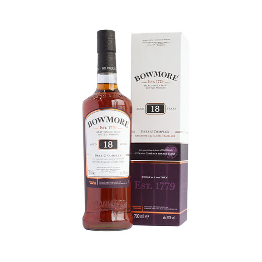 波摩（Bowmore）10年/12/15/18/1号/苏格兰单一麦芽威士忌酒苏格兰艾蕾岛礼盒装 波摩18年700ml
