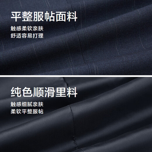 HLA Heilan House dress suit men's three-piece business flat lapel suit Western men's spring and autumn HTXAD3W097A blue and gray stripes 97 (suit + vest + trousers) XL 175/96B recommended 138~150Jin Jin equals 0.5 kg