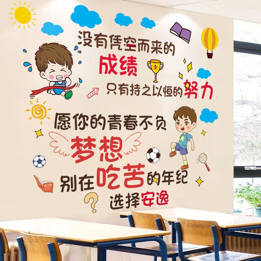 Pupan -Klassenkultur -Slogans in der Zukunft, Sie werden inspirierende Wandaufkleber für Schulklassen Kulturlayout Klassenzimmer Wanddekoration Sy6227 Kampf und schöne große Big sein