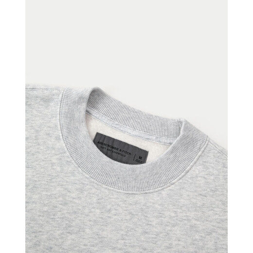 Abercrombie & Fitch Classic Little Elk Pattern American Warm Fleece Round Neck Sweatshirt 25 Autumn and Winter Men's 122-5535 Light Gray M (180/100A) The size is too large, it is recommended to size down