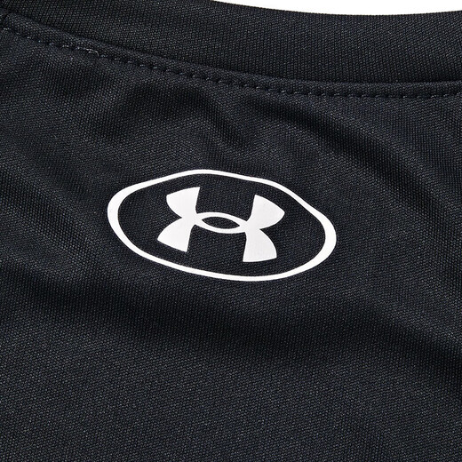Under Armor children's clothing, children's short-sleeved round neck top, summer style for boys and girls, knitted moisture-absorbent outdoor sports quick-drying T-shirt, black 120, the size is small, please take one size larger as normal