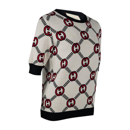
Gucci (GUCCI) sweater Women's double-sided wool five-quarter sleeve pullover sweater for women (spring and autumn women's sweater) GU678310XKB7TBCW (9194) S