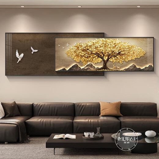 Clcey Fabao Tree Wohnzimmer Dekoration Gemälde leichter Luxus -Sofa Hintergrund Wandhänge Malerei Einfacher moderne 2024 Neue Wandmurmal