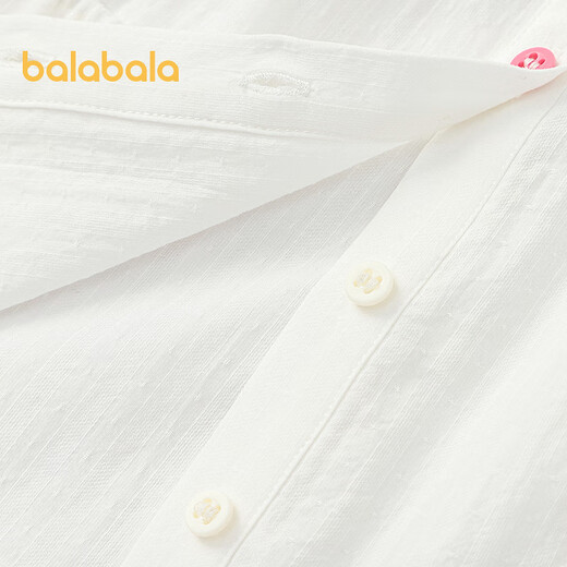Balabala shopping mall same style baby long-sleeved shirt pure cotton white shirt girls autumn new top off-white 10302 90