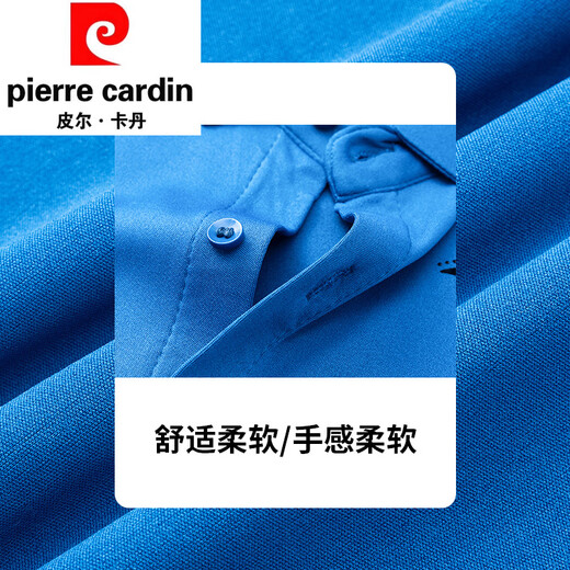 皮尔卡丹（pierre cardin）高端桑蚕丝短袖衬衫男士夏季冰 丝无痕半袖2025新款商务休闲衬衣 6628墨绿色 M 100-120斤穿