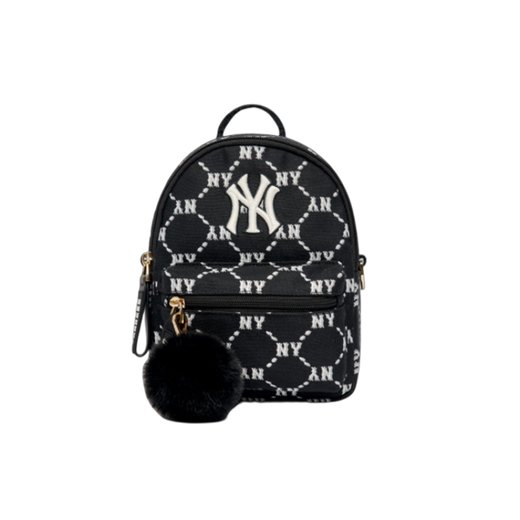 Meishi Baseball (MLB) Monogrammserie, klassische Presbyopia Volldruck Reißverschluss Öffnung und Schließung, Polyester, Rucksack, Rucksack, Mini, Schwarz, Einzelgröße