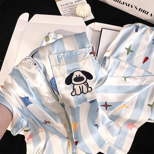 Également réservé avec Internet Celebrity Big Nose Dog Women's Ice Silk Pyjamas pour l'été pantalon à manches courtes à trois pièces