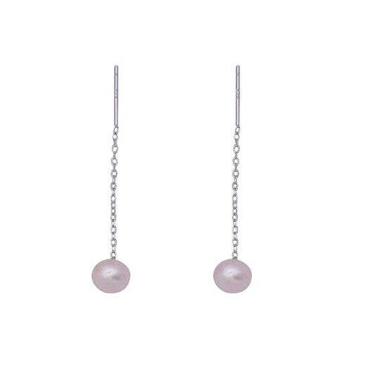 Pearl earrings ear wire Xin Mia 925 silver small ear wire women's freshwater pearl 2025 new trend white pearl ear wire 4mm