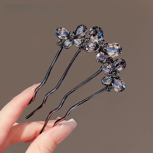 NPKDS ball head hair fixing artifact for women 2025 new high-end four-tooth comb U-shaped hairpin hairpin ancient style hair accessories golden bow comb