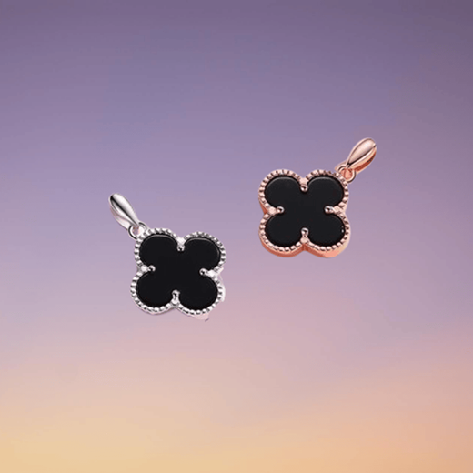 Fat Donglai's same 18k gold pendant single pendant red chalcedony four-leaf clover necklace for women 18k rose rose gold-red agate (single pendant)