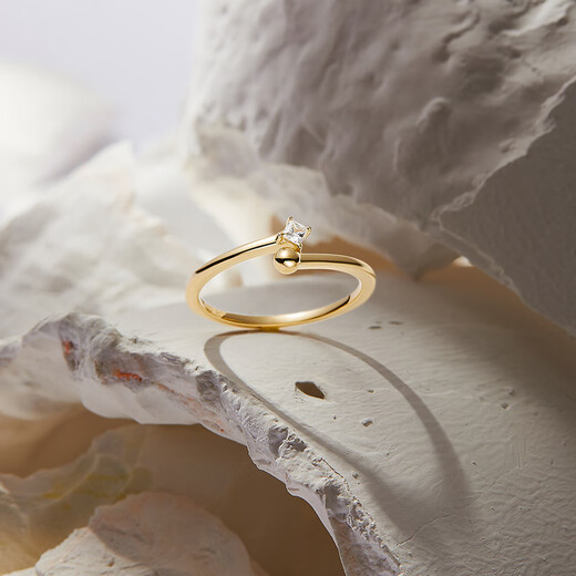 Kawamori RandomCrush briefly encounters 14K gold ring light luxury niche design tail ring for women gold 9# Hong Kong code 14K gold