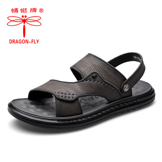 
Dragonfly brand sandals men's summer new men's sandals outdoor dual-purpose non-slip Vietnamese casual beach shoes men's trend 9715 gray 38