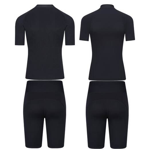 Shantou Lincun men's and women's diving suits couples split diving suits warm snorkeling surfing suits short-sleeved shorts diving tops swimsuit gray - shorts S