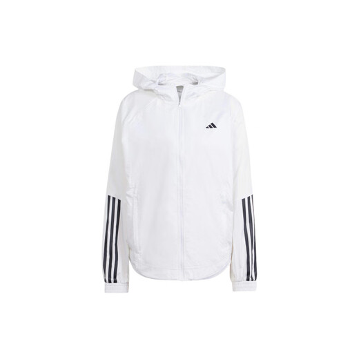 
adidas: Wind.Rdy: Hyperglam striped logo printed long-sleeved hooded jacket jacket for women official flagship white 2XL