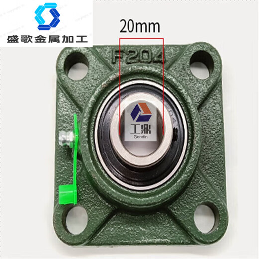 Outer spherical bearing with square seat UCF203F204F205F206F207F208F209F210F212 bearing UCF204 (inner diameter 20mm)