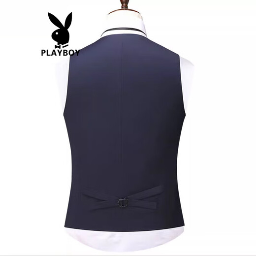 花花公子（PLAYBOY）男士西装马甲韩版修身西服背心春秋款休闲英伦婚礼小马夹礼服坎肩 黑色 S 165 【体重90-100斤】