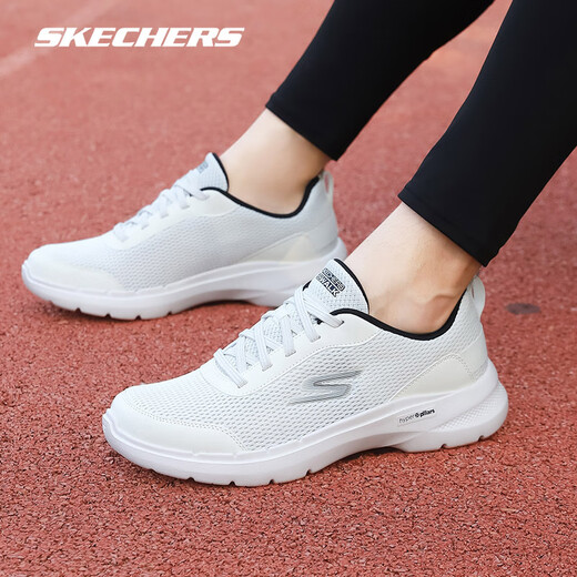 斯凯奇（Skechers）男鞋夏季新款黑武士网面透气跑步鞋子男轻便舒适减震运动鞋健步鞋 白色/黑色6625（一脚蹬） 40