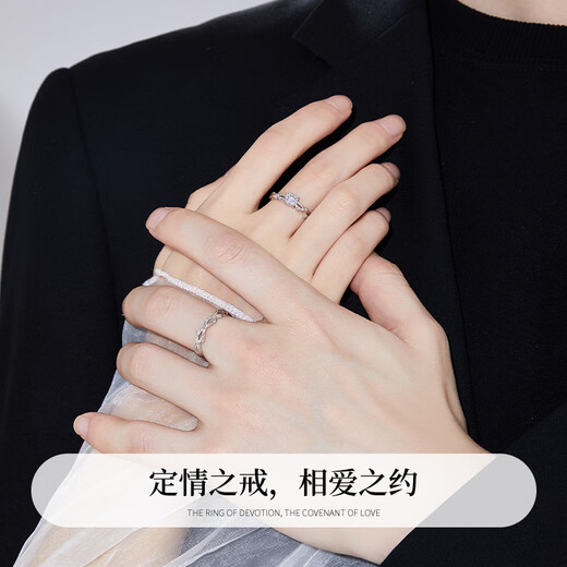 Molan S999 Pure Silver Couple Ring for Men and Women with Open Branches, Birthday and Anniversary Gift for Girlfriend