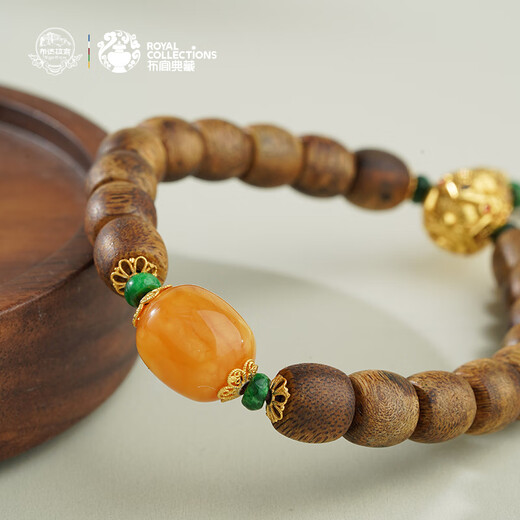 Potala Palace Beeswax Agarwood Bracelet for Men and Women Wooden Toy Tray Jade Transfer Bead Wooden Treasure Bracelet Birthday Gift