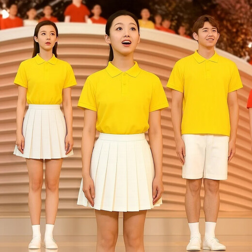 今诩啦啦操服装大学高质量学生团体表演运动会开幕式方阵班服大合唱拉 841(备注颜色)上衣+中裤+白袜子 L