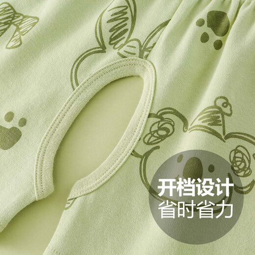 Duoxiluka Neugeborene Baby -Schritthosen Sommer Dünne Babyshorts Jungen und Mädchen Pyjama Hosen zarte grüne Linie Tiere; 90