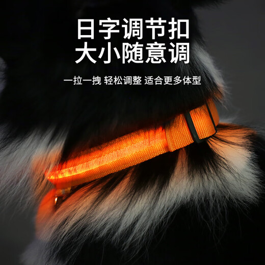 Cute Star Pet Dog Luminous Collar LED Neck Collar Long Life Cat Teddy Golden Fur Border Collie Pet Supplies Size S