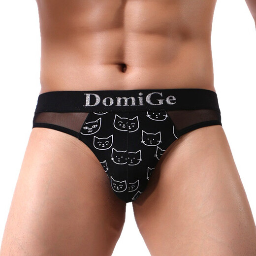 Dumi las bragas sexy de alto cuadro de hombres transpirables seda de seda de vidrio bajo modal transparente transparente pantalones cortos impresos 5406 VISCOSE M