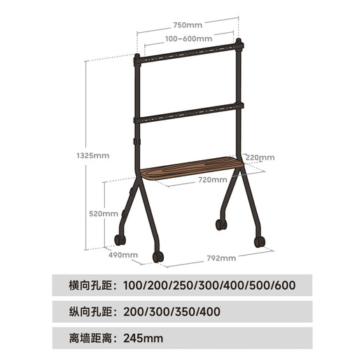 Brateck Northern Arc (43-75) TV Stand Mobile TV Art Stand Floor Stand 65 Movable TV Stand Xiaomi TV Hanger Trolley TV Cabinet Cabinet Type FS350