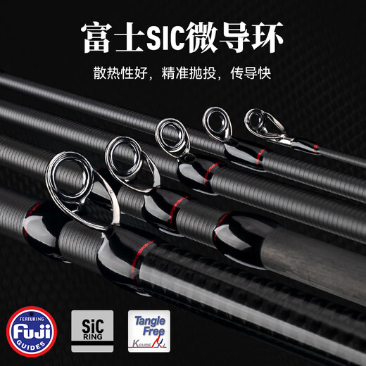 国王路亚虫尊路亚竿ZBX联名超快调虫竿鳜鱼竿黑金版SIC导环轻量T1100鱼竿 2.03米 -两节-C682MH-黑