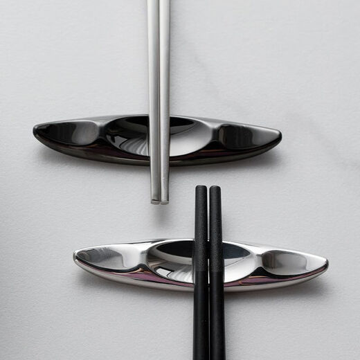 Fantasy high-looking chopstick holder chopstick holder kuaizi spoon holder stainless steel household creative chopstick pillow metal chopstick holder black + silver 2 pack 304 stainless steel chopstick holder