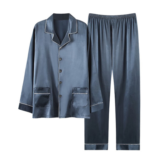 Funden Pyjamas Herren Spring- und Herbsteiseis-Langarmhosen 2024 Neue Sommer Herren-Klimaanlage für Hauskleidung 1098# xl empfohlen 135-155jin [Jin entspricht 0,5 kg]