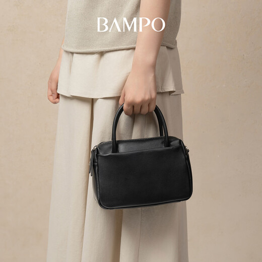Украшение Banpo (Bampo) Первый слой Cowhide Small Boston Bag Counter Новая подлинная кожаная легкая роскошная рукавая ручная ручная сумка для ручной работы с однорубежной сумкой для женщин 520 Подарки Poria White 112