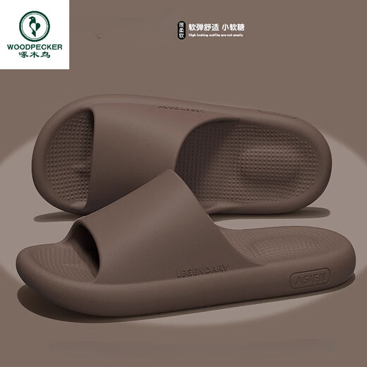 Woodpecker Anti-odor slippers for men in summer 2025 new indoor home thick-soled anti-slip silent eva sandals for men wearing black [air cushion feeling] 36-37 standard size (inner length 235MM)