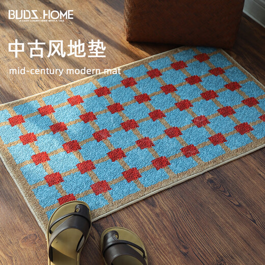 Budisi Middle Ages Bathroom Door Mat Thickened Water-Absorbent Foot Mat Bathroom Non-Slip Floor Mat Home Bedside Blanket 70*45CM