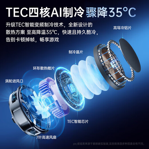 Tianjiliu Overclocking and Freezing丨Ai Temperature Control Cooling Mobile Phone Radiator Semiconductor Refrigeration Live Broadcast Cooling Artifact for King of Glory Suitable for Apple Huawei Black Shark Red Magic Ai Temperature Control and Freezing Model Overclocking Refrigeration | Matte Black E-Sports Special Cooling Black Technology | Frost Freezing Model