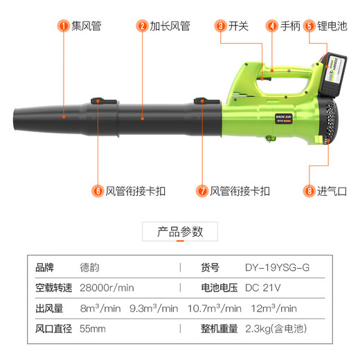 鼓风机大功率工业除尘器吹灰机强力落叶充电吹雪神器机车载吹风机 DY-充电暴风吹风机3888TV两电一