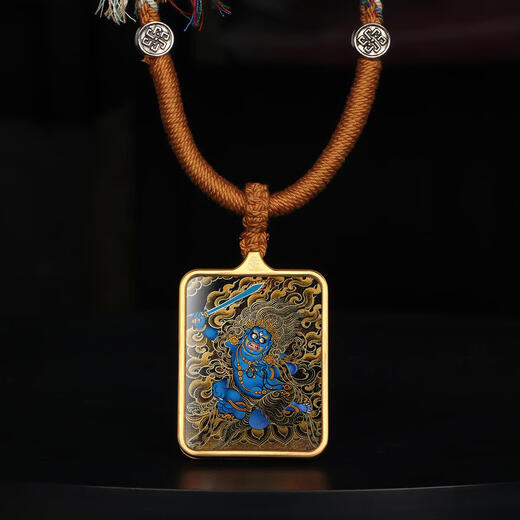 Zhimo high-end Thangka pendant, yellow God of Wealth amulet, Mahakala Zakiram Buddha amulet, Gawu box, green Tara Tibetan necklace, Fudo Mingwang/Chicken