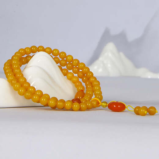 Famous family beeswax bracelet female chicken oil yellow multi-circle bracelet old beeswax amber bracelet jewelry accessories birthday gift for girlfriend