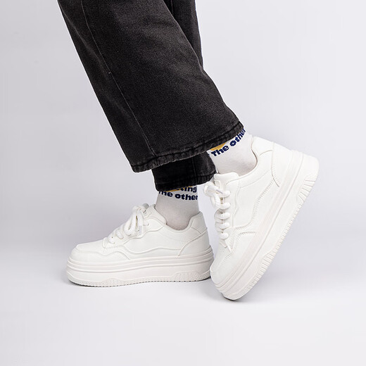 
Global thick sole white shoes for women 2025 new summer breathable women's shoes versatile and lightweight with skirt casual shoes