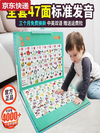 奇立彩加大款幼儿童早教挂图本手指点读发声书宝宝中英文有声读物学习机 大本-31面-充电款1000+点读发声