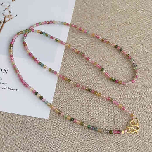 VZZS bead chain jade jade female pendant rope Buddha brand beeswax gold pendant special rope pierced with beads crystal handmade 45 cm clavicle chain
