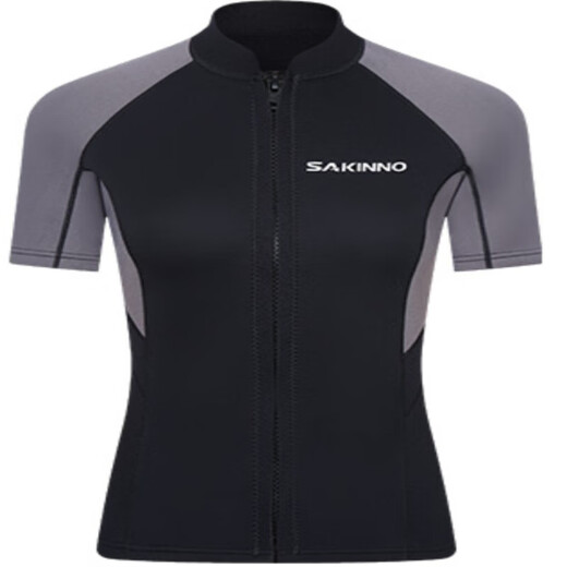 Shantou Lincun men's and women's diving suits couples split diving suits warm snorkeling surfing suits short-sleeved shorts diving tops swimsuit gray - shorts S