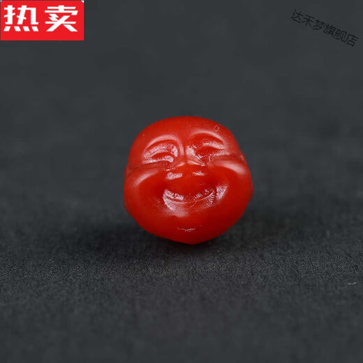 Dahemeng Hong Kong and Macao light luxury high-end quality raw mineral cherry red Nanhong accessories small barrel beads Buddha head separated beads lion awakening bracelet 1-Nanhong separated beads 12.3X7.5mm through hole