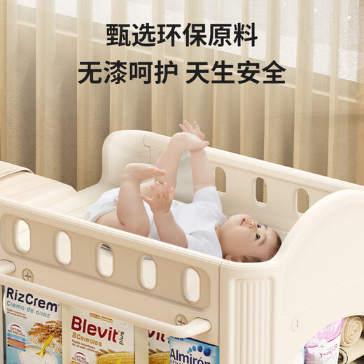 睡小蛙尿布台婴儿护理台新生儿换尿布抚触多功能婴儿床可移动幼儿洗澡台 基础版【无门】