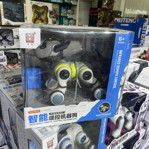 广宇诚智能机器狗遥控电子狗儿童玩具男孩生日3岁幼童早教机器人 6274八轮特技漂移狗-黑
